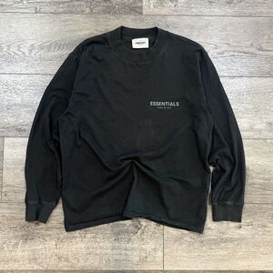 Fear of God Essentials Black Long Sleeve Tee Chest Logo FOG Men's Medium/Large